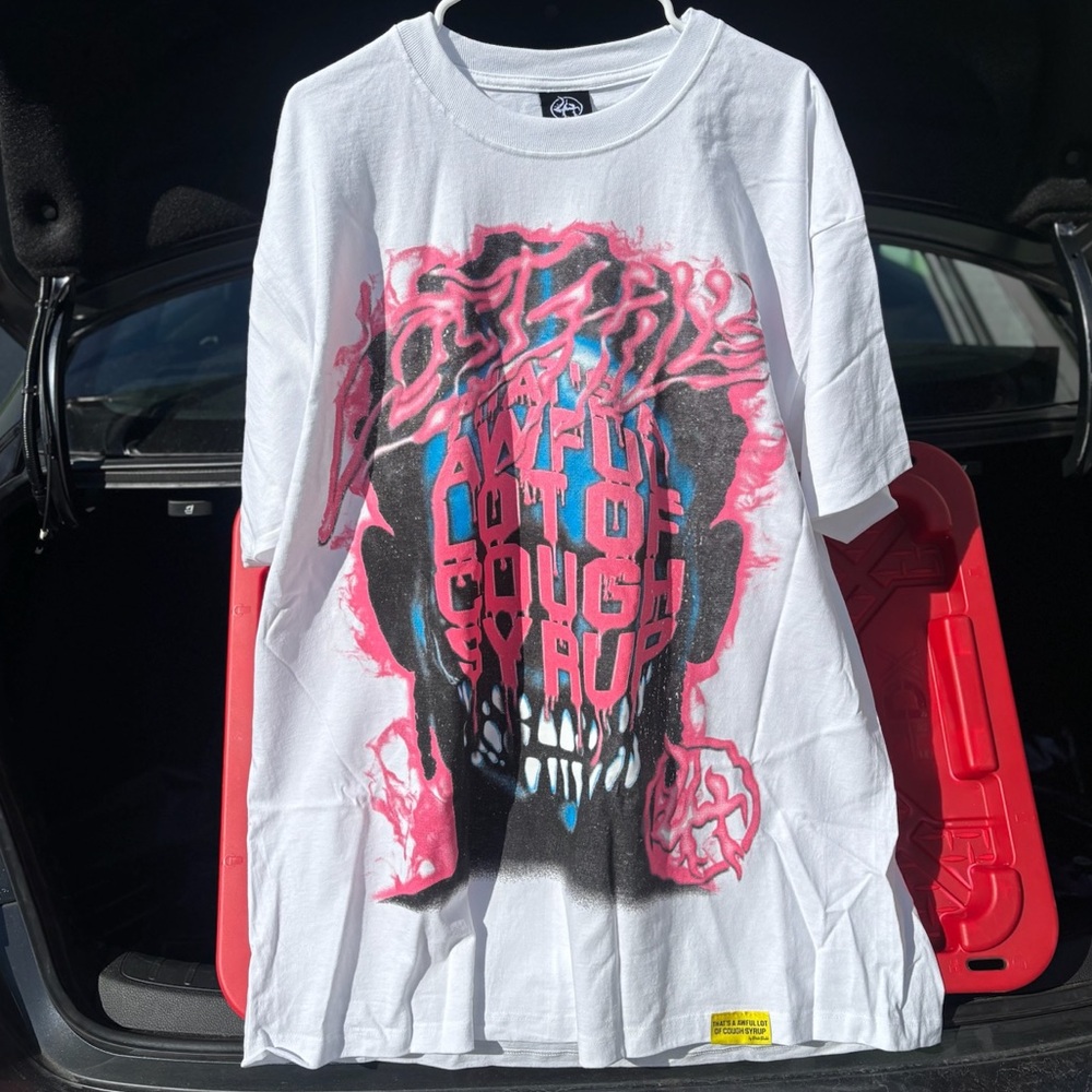 Bold Graphic White and Pink Tee